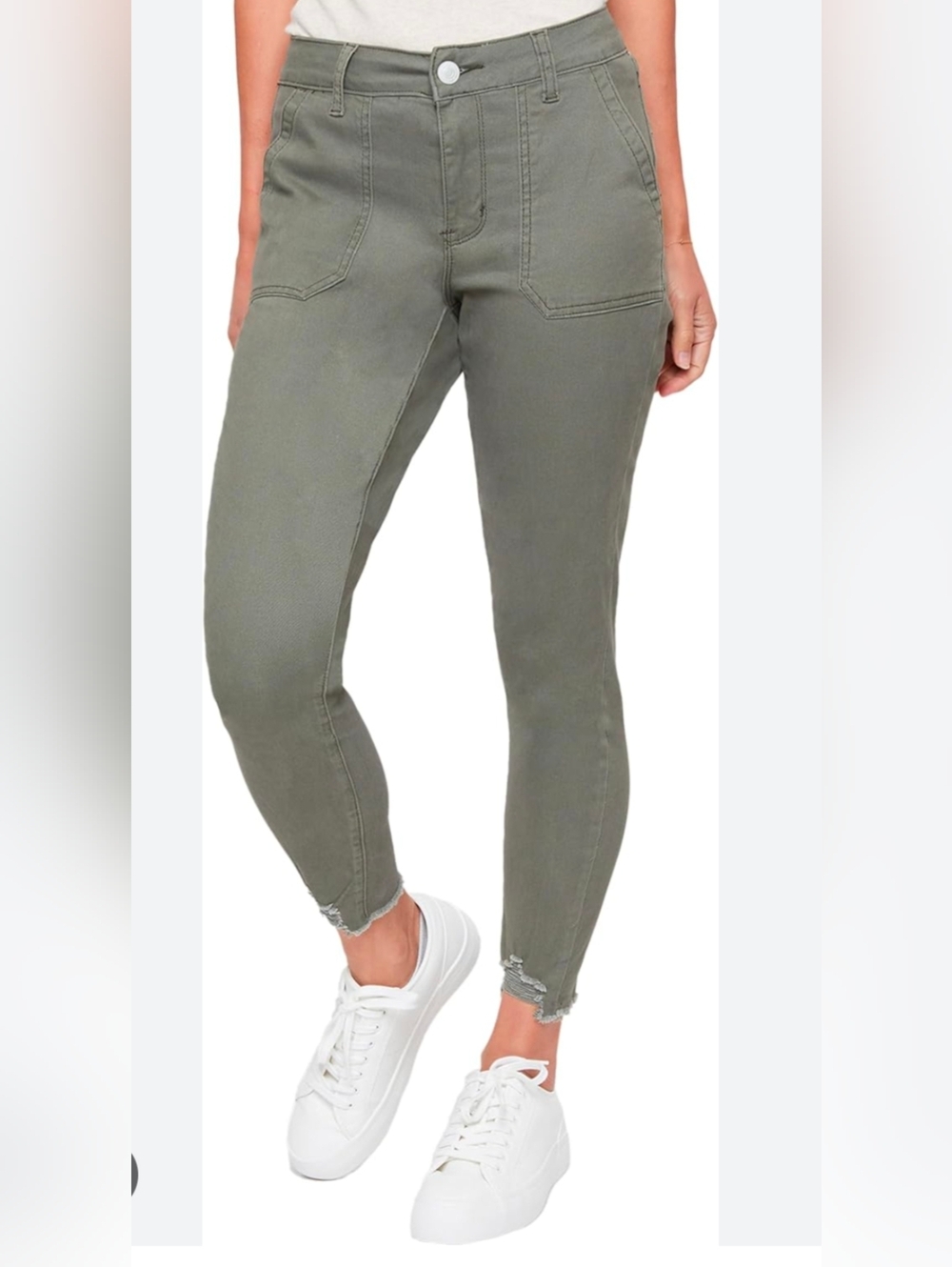 Utility Mid-rise Skinny Jeans Raw Hem Y2K